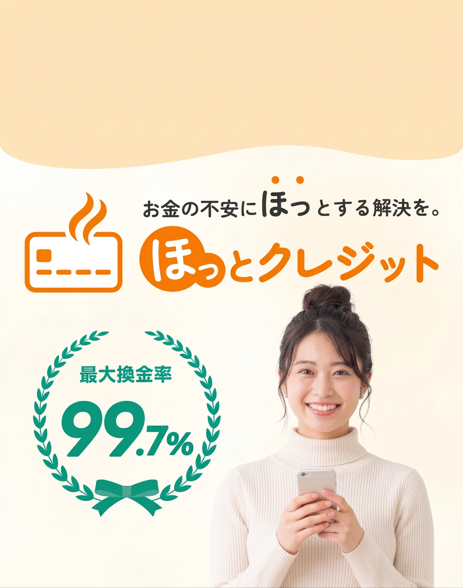 お金の不安にほっとする解決を。ほっとクレジット 最大換金率99.7%
